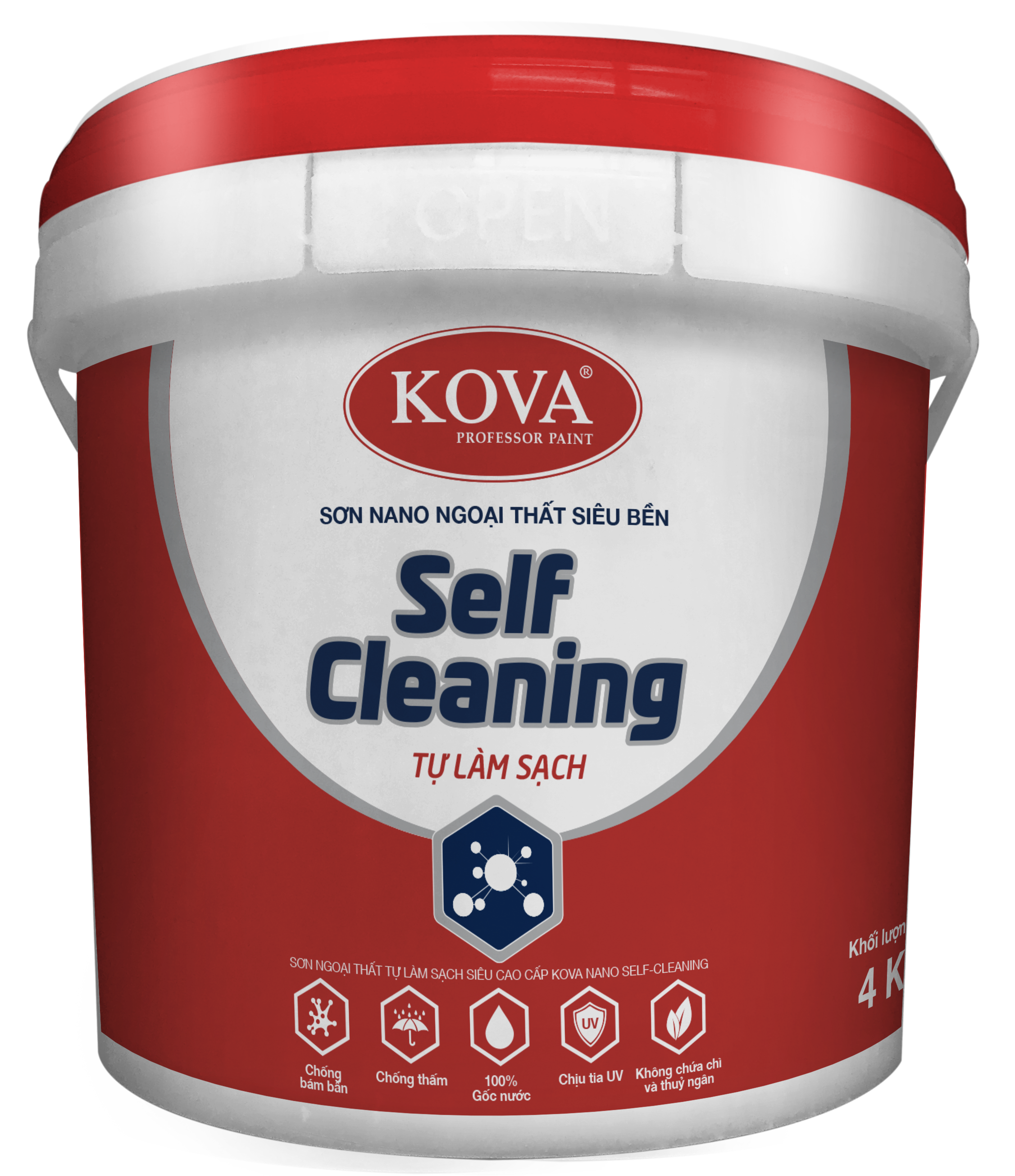 Sơn ngoại thất tự làm sạch siêu cao cấp KOVA NANO Self Cleaning (Nền S, T)